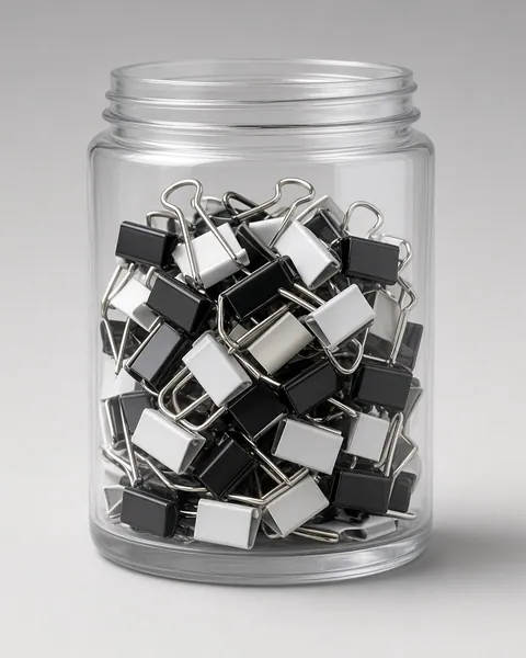 ClipHold Assorted Binder Clips Jar